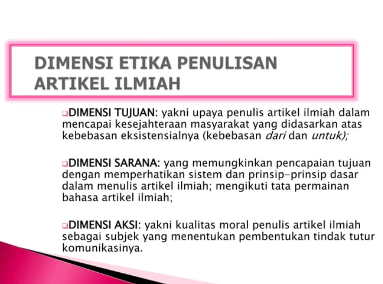 Prinsip-Prinsip Etika Publikasi Ilmiah